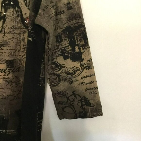 Jess & Jane Sweater 3/4 Sleeve Cotton Knit Italian Pattern Women's Size Small - Picture 6 of 13